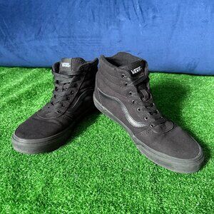 VANS Old Skool SK8 Hi Canvas Black on Black Skate Sneakers Shoes Youth Size 6.5